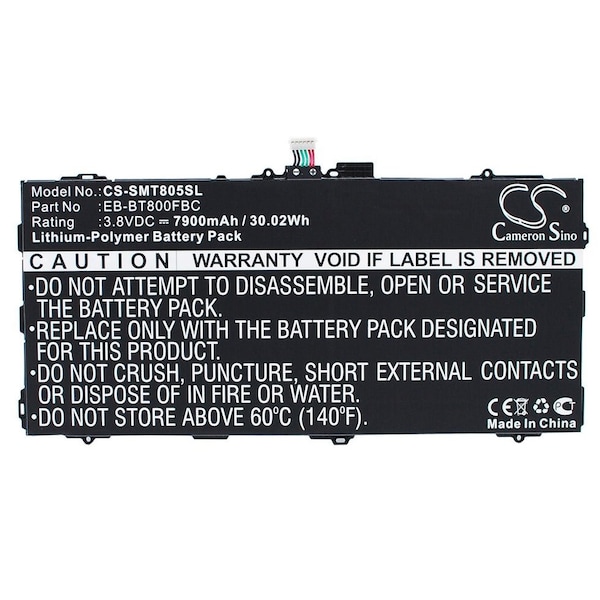 Bsc Preferred Samsung Galaxy Tab S SM-T800NTSEXAR SM 7900mAh Tablet Repl. Battery CS-SMT805SL - main